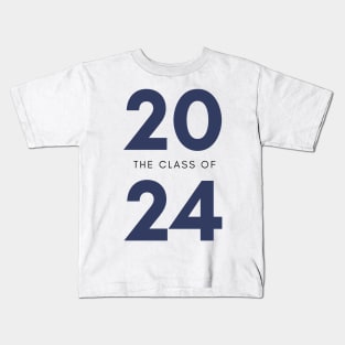 Class Of 2024. Simple Typography 2024 Design for Class Of/ Senior/ Graduation. Navy Kids T-Shirt